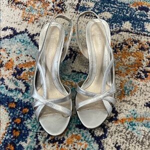 Naturalizer Women's Silver Strappy Sandal Heels